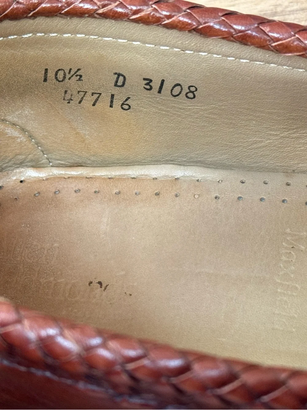 Allen Edmonds Maxfield Brown Leather Tassel Loafers Woven Trim Men’s 10.5D 47716